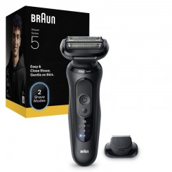 Barzdaskutė BRAUN 52-N1200S, juoda Wet Dry + trimeris